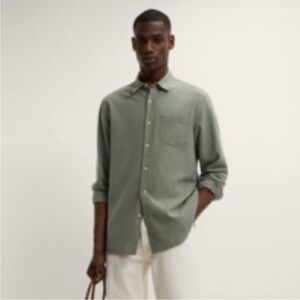 EUC Mens Zara Cotton/Linen Blend Shirt in Sage (Size:M)